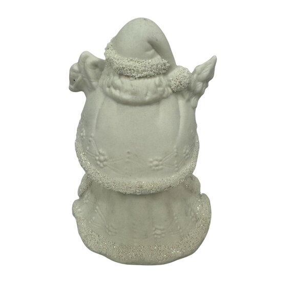 K’s Collection White Ceramic Santa Figurines Glitter Accents Set Of 4 Christmas - Picture 10 of 14